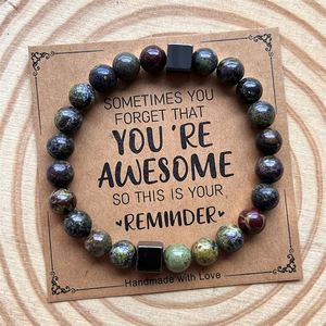 Natural Stone <b>Bracelet</b> Colorful Glass Beaded <b>Healing</b> Jewelry Seamless Influencer Choice Item Engraved Logo - Product Image 3