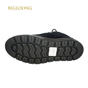 Bottes <span class=keywords><strong>Chelsea</strong></span> montantes pour hommes, style rétro western classique, en <span class=keywords><strong>nubuck</strong></span> noir de luxe, avec doublure en fourrure véritable, chaudes et confortables au quotidien - Product Image 5