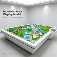 Modèle d'aménagement de parc industriel : Bâtiments d'usine, Blocs de bureaux, Réservoirs, Zone d'équipement bleue, Routes, Ceinture verte, Zones aquatiques