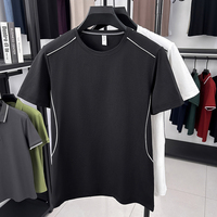 Camisetas de Diseño para Hombre con Cuello Redondo y Ribete en Contraste, Camisetas Casuales de Verano para Hombre, Camisetas Deportivas Transpirables para Uso Diario Urbano