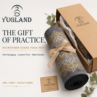 Tapete de Yoga Yugaland Ashtanga Pro de Gamuza, Base de Goma Natural Antideslizante, Absorbente de Sudor, para Gimnasio Profesional