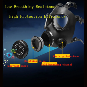 Full <b>Face</b> Gas Mask Tactical High Efficiency Gas Mask Activated Carbon Filter Respirator with Paint Plastic Survival Gear - Product Image 6