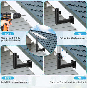 Kit de montage mural Starlink de haute qualité pour Kit Internet Starlink Support de montage d'antenne en acier en forme de L mural - Product Image 5