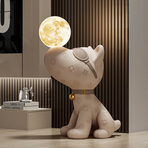 Decoración de Piso para Sala de Estar, Hucha Artística Pintada a Mano con Diseño de Perro <span class=keywords><strong>Beagle</strong></span>, Adornos de Resina Sintética para Decoración del Hogar - Product Image 4