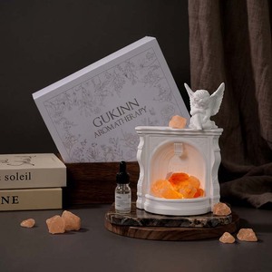 Lámpara de Sal del Himalaya Estilo Chimenea y Kit de Portavelas, un Regalo de Aromaterapia Ideal para el Día de la Madre - Product Image 3