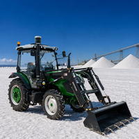Tracteur 4x4 de 100 CV incroyablement puissant avec cabine climatisée, système hydraulique robuste et levage haute performance pour projets agricoles modernes