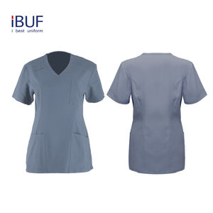 Commercio all'ingrosso di alta qualità su misura di colore Spandex scrub medici uniformi da ospedale set per le donne uomo Hombre con Nurs Top - Product Image 4