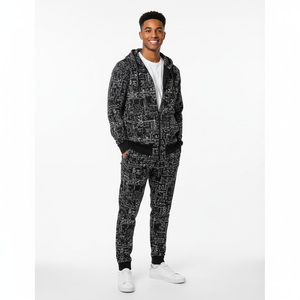 Chaqueta Deportiva con Cierre de Cremallera, Diseño de Ribete OEM, Conjunto de Pantalón y Chaqueta Deportiva, Invierno, Casual, Estampado, Cortavientos, 100% Algodón - Product Image 1