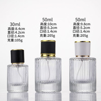 Bouteille de parfum en verre haut de gamme à rayures de 30ml/50ml, pulvérisateur à pompe, diffuseur de roseaux, recharge d'huile essentielle pour hommes, bouteille vide, vente en gros