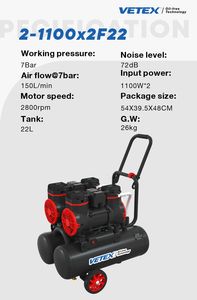 Großhandel PERAN Kompressor De Ar Para Pintura Neues Design 1,5 PS 22l tragbarer Kolben Silent Oil Free Luft kompressor zum Lackieren - Product Image 4