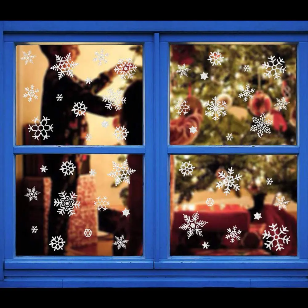 Новые тенденции, рождественские украшения, снежинки, оконные наклейки, ПВХ наклейки на стену для окон