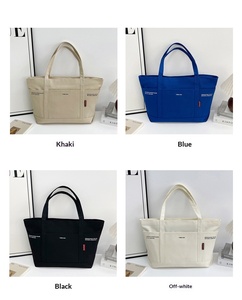 Sac fourre-tout en toile à grande capacité et multi-poches pour femmes, sac à bandoulière surdimensionné pour le travail, les voyages, les trajets quotidiens et le shopping - Product Image 2