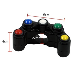 Commutateur universel de commande de guidon de moto à <span class=keywords><strong>5</strong></span> voies |   <span class=keywords><strong>2x</strong></span> boutons marche/arrêt à réinitialisation automatique + <span class=keywords><strong>3x</strong></span> boutons marche/arrêt à verrouillage automatique - Product Image 4
