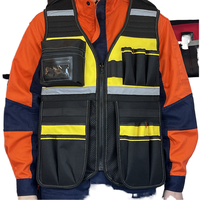 Gilet de travail multi-poches, haute visibilité, réfléchissant, réglable, en maille robuste, pour électriciens et charpentiers