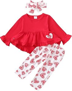 Ropa para Bebé Niña, Conjunto de Camisa con Mangas con Volantes y Pantalones Florales, Ropa de Otoño e Invierno para Niña - Product Image 2