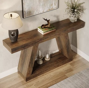 Mesa Consola Estilo Rústico con Estante de Almacenamiento de Madera para Entrada, Sofá, Pasillo, Sala de Estar, Muebles de Fábrica, Venta al por Mayor, Personalizado OEM - Product Image 4