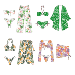 Novos Trajes de Banho de Designer AD <span class=keywords><strong>2026</strong></span> Conjunto Personalizado de 3 Peças Vestido de Praia Maiô de Cor Sólida para Mulheres - Product Image 1