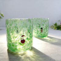 Verre à boire en verre soufflé à la main, design d'icônes 3D, pour jus et whisky