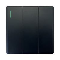 Interruptores y enchufes universales modernos negros mate, de PC Panel, enchufes de pared de cocina eléctricos multifunción dobles estándar del Reino Unido