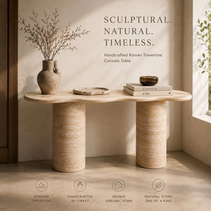 OEM ODM Minimalist Contemporary <b>Hallway</b> Beige Travertine Console <b>Table</b> Customized - Product Image 1