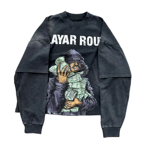เสื้อยืดคอตตอนพิมพ์ลายกราฟิก สตรีทแวร์ คุณภาพพรีเมียม สไตล์คนเมือง ใส่ได้ทุกวัน สวมใส่สบาย เนื้อผ้านุ่ม เสื้อยืดผู้ชาย - Product Image 2