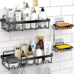 Paquete de 5 Estantes Esquineros Modernos de Acero Inoxidable 304 para Ducha, con Ganchos y Soporte para Jabón, para Baño y Cocina - Product Image 4