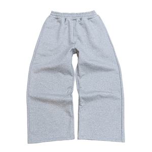 Pantalons de survêtement en molleton de coton gris TOPSHOW, poids lourd, 500 à 600 g/m², surdimensionnés, amples, décontractés pour hommes, jambes larges - Product Image 1