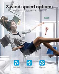 Ventilador de Mano USB Portátil Personalizado con Logotipo OEM al por Mayor, de Plástico, Recargable DC5V, Batería de 1500mAh, Doble Aspas KC, para Escritorio - Product Image 2