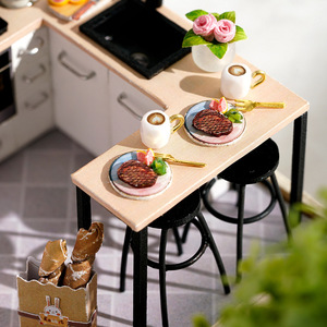 บ้านไม้จิ๋ว DIY รุ่นแฮปปี้ พาวิลเลียน ของขวัญแฮนด์เมดสุดสร้างสรรค์สำหรับวันเกิดเด็กผู้หญิง วันวาเลนไทน์ บรรจุในกล่องสี - Product Image 4