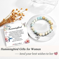 Colgante de acero inoxidable para mujer, para pulsera, exquisito diseño de bola de cuentas de piedra, joyería de regalo de colibrí a la moda