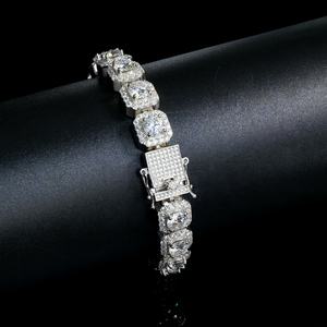 Bijoux fins Hiphop Pierre précieuse Moissanite 1ct Pass Moissanite Diamond Tester Argent sterling S925 Plaqué or 18 carats Bracelet - Product Image 3