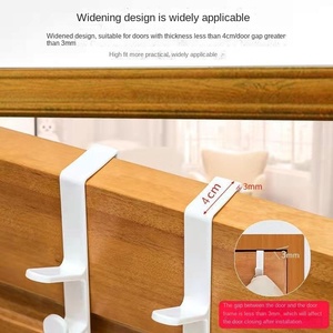 Single-Tier Plastic <b>Door</b> <b>Hook</b> Punch-Free Clothes Hanger for Dormitory or Rental Room Storage - Product Image 4