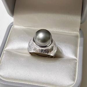 10557DIY Accessories' Stylish S925 Silver <b>Ring</b> Stand 7-11mm Round with <b>Pearl</b> Inlay Rhodium Plating Feminine Fashion Jewelry - Product Image 3