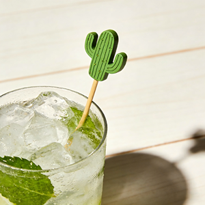 Stuzzicadenti in Bambù Biodegradabili con Design a Cactus, Divertenti e Sicuri, per Feste Estive e Bar in Piscina - Product Image 6