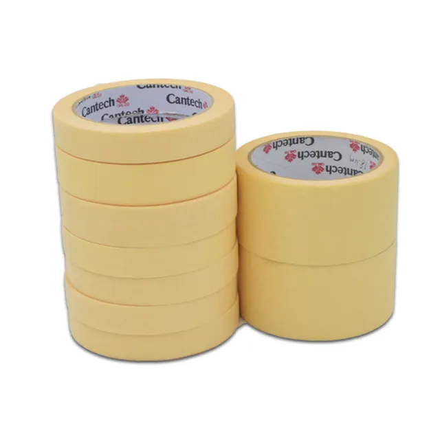 Zhanye Supply Hoge Kwaliteit Crêpe Papier Geel Masking Tape 50 Mm Jumbobroodje Custom