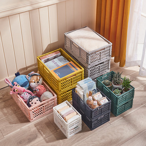 Boîte de rangement pliable en plastique rectangulaire moderne, petite, avec logo personnalisé, pour vêtements, capacité 20-35L, pour salon - Vente chaude - Product Image 3
