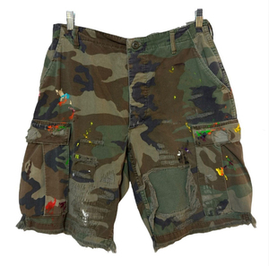 Pantaloncini Cargo in Denim Camouflage Strappati con Stampa All-Over e Tasche Funzionali Personalizzati dal Produttore per <span class=keywords><strong>Uomo</strong></span> - Product Image 3