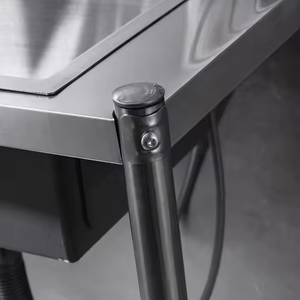 Évier de <span class=keywords><strong>cuisine</strong></span> double bac en acier inoxydable avec support mural pour maison locative, autoportant, usage commercial - Product Image 6