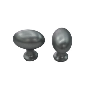 Poignées de meuble ovales modernes Lu Ye en alliage d'aluminium brossé mat, à trou unique, pour tiroirs et armoires - Product Image 2