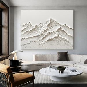 Pintura Texturizada Blanca al por Mayor, Arte Mural 3D, Montaña Nevada Abstracta, Lienzo para Galería, Diseño de Espacio para Hotel, Obra de Arte Mural - Product Image 2