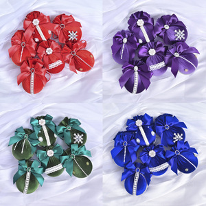 Handmade High Quality Velvet Diamond-Studded Fabric-<b>Wrapped</b> 8cm <b>Plastic</b> Christmas Balls Luxurious Tree Home Holiday Party Decor - Product Image 3