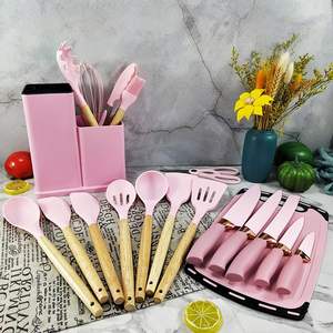 High Quality 25 Piece <b>Silicone</b> <b>Kitchen</b> <b>Utensils</b> Set Cooking Tools with Wooden Handle - Product Image 3