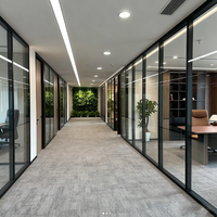 Cloisons en verre à cadre en aluminium moderne, épaisseur 8 mm, tailles personnalisées, installation facile pour chambre, salle à manger, bureaux à domicile, magasins