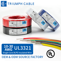 Câble Triumph UL3321 Fil isolé XLPE 150 ℃   Câblage interne en cuivre étamé faiblement halogène 600V pour alimentation de driver LED