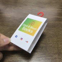 Étiquettes volantes en papier pliables à personnaliser, pour chaussettes, en carton, emballage avec cintre, pièces