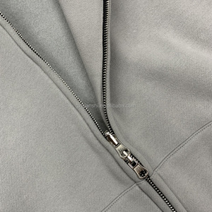 Hoodie personnalisé en coton à épaules tombantes, style essentiel Y2K, épais (400 g/m²), avec fermeture éclair et effet vieilli – Fabricant - Product Image 4