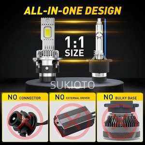 1 ชุดซุปเปอร์วิชั่น D4S <span class=keywords><strong>D2S</strong></span> 12V ยูนิเวอร์แซลฟิตเมนท์หลอดไฟแอลอีดี แคนบัส 6000K สีขาว 90W 30000LM ไฟหน้าหลอดไฟปลั๊กแอนด์เพลย์เปลี่ยนซีนอน - Product Image 4