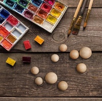 Boules sphériques en bois dur naturel, boules de bois rondes non finies pour l'artisanat DIY, la modélisation et la décoration