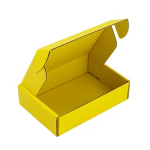 黄色の配送ボックス、女性男性プレゼントを与える包装用の蓋付き段ボールギフトボックス、段ボールメーラーボックス