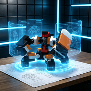 Deformable Four‑Leg Shield Soldier Mecha Building <b>Blocks</b>, DIY Educational Building <b>Block</b> Kit Compatible With Major Brand Bricks - Product Image 4